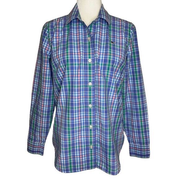 Vineyard Vines Pastel Plaid Long Sleeve Button Down Shirt. Sz 6 Great Condition - Picture 1 of 13